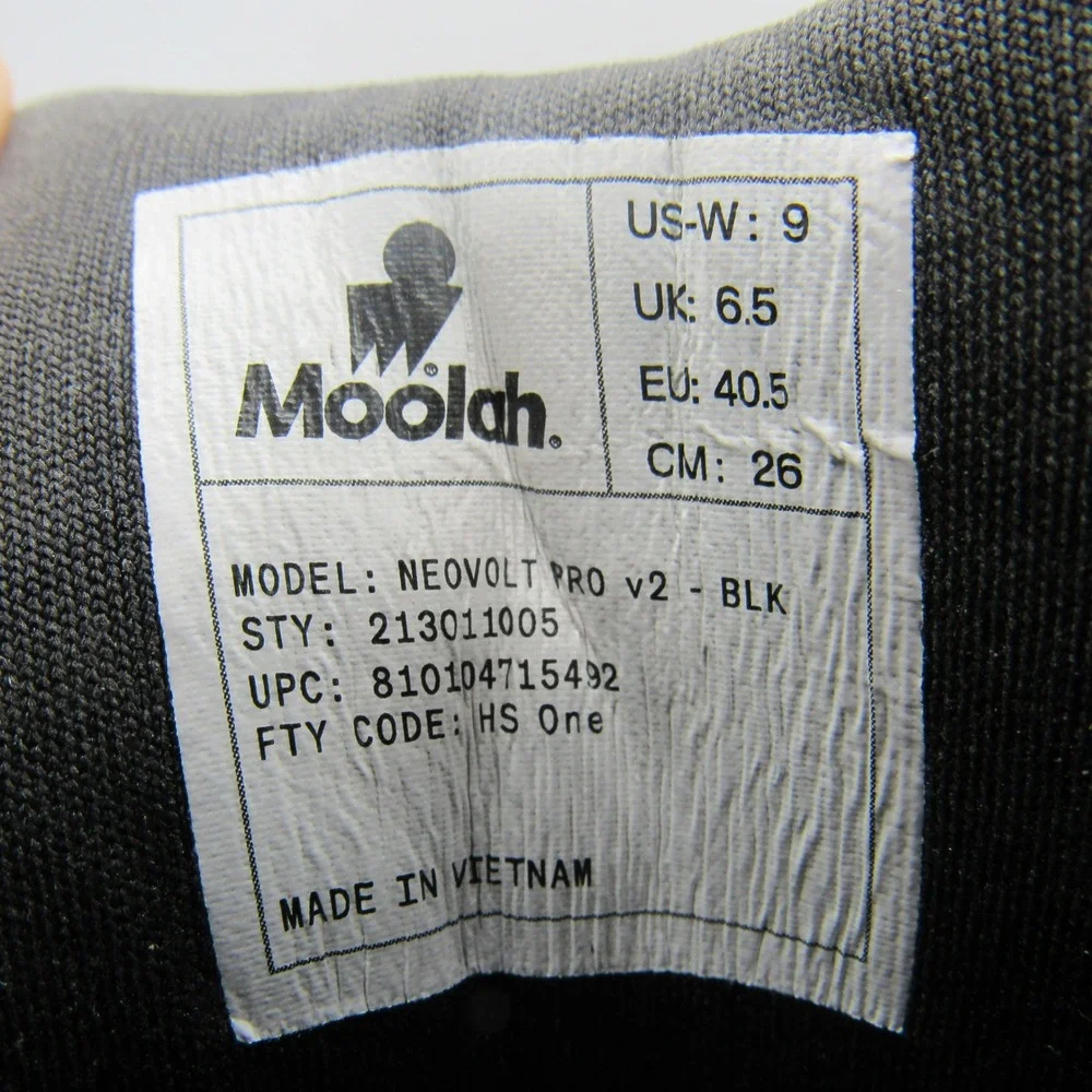 Moolah Neovolt Pro v2 Basketball Shoes Womens 9 Black High Top‎ Sneaker